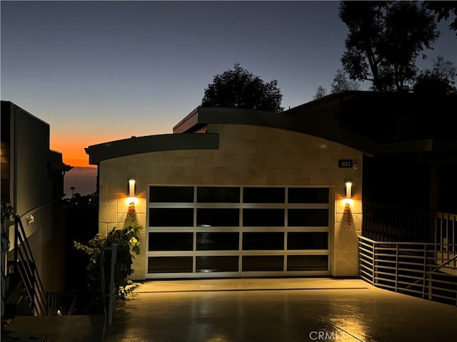 contemporary home with a garage