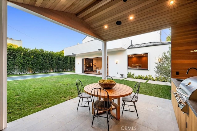 view of patio featuring area for grilling