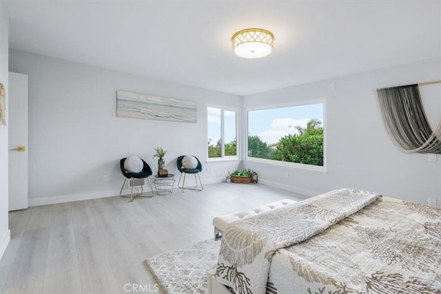 bedroom featuring light hardwood / wood-style floors