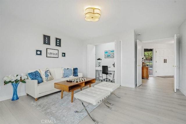 living room featuring light hardwood / wood-style floors