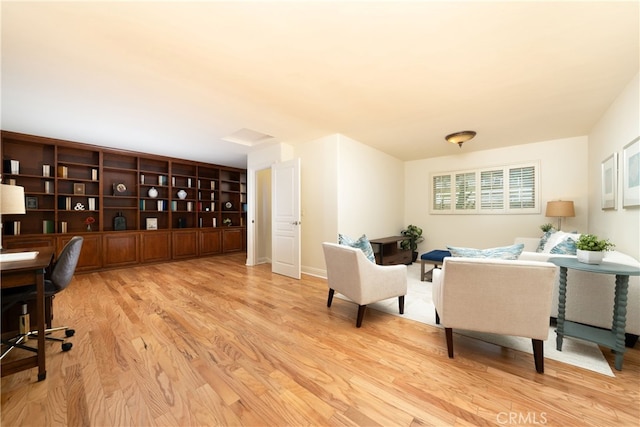 living room with light wood-type flooring