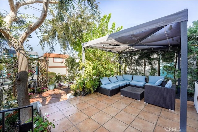 view of patio with an outdoor living space