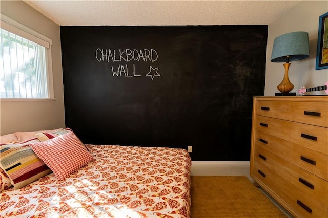 bedroom with a textured ceiling