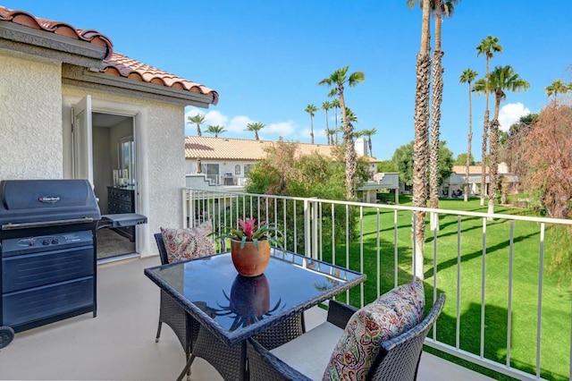 balcony with a grill