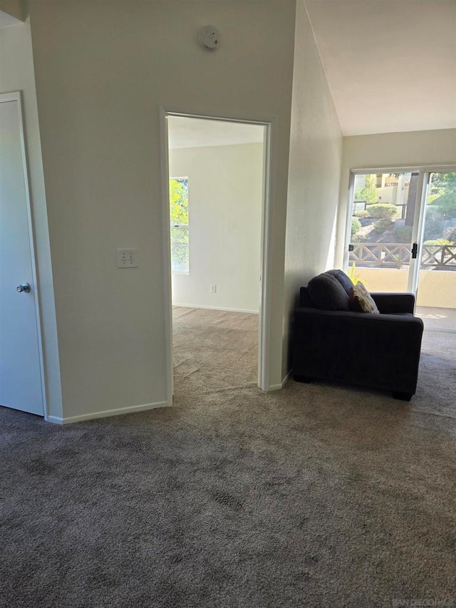 living room with plenty of natural light and carpet