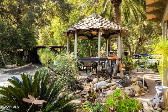 view of patio with a gazebo