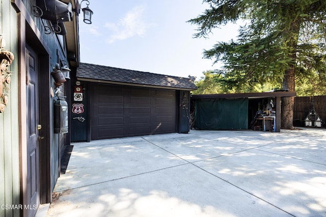 view of garage