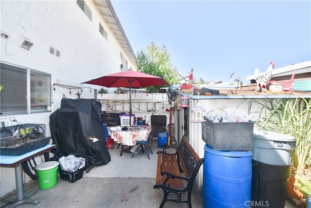 view of patio with a grill