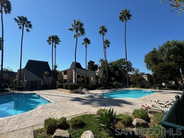 view of pool featuring a patio