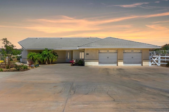 view of front of home featuring a garage