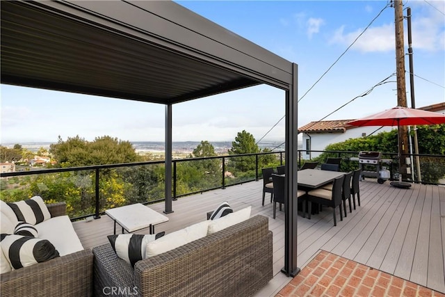 6401 Corsini Pl, Rancho Palos Verdes, CA 90275 - deck featuring outdoor dining area and an outdoor living space