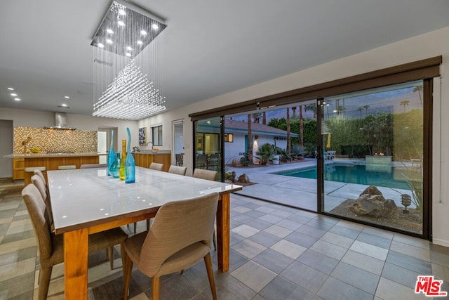 view of dining area