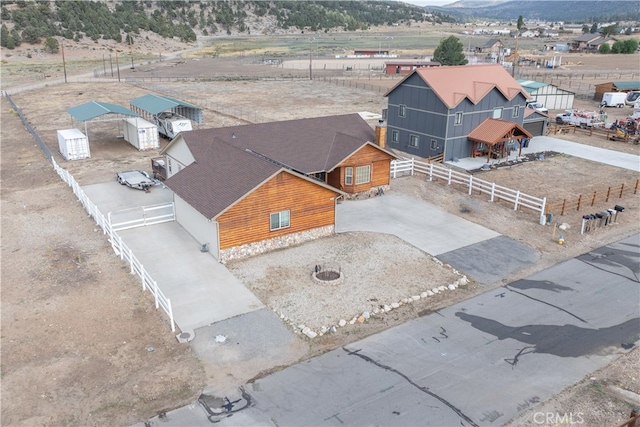 bird's eye view with a rural view