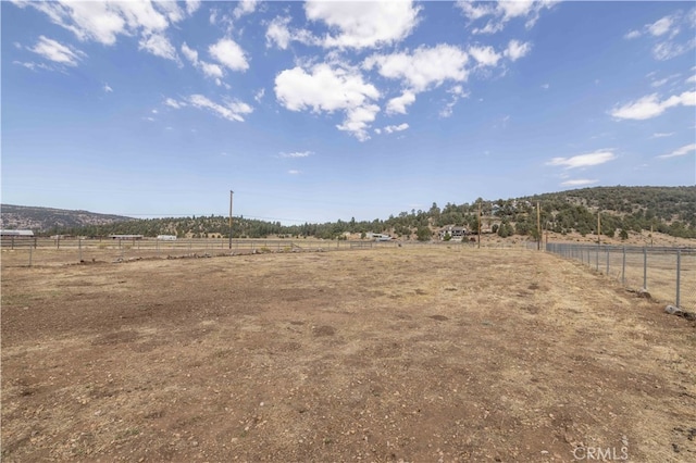 view of yard with a rural view