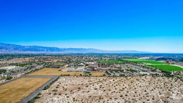 aerial view with a mountain view