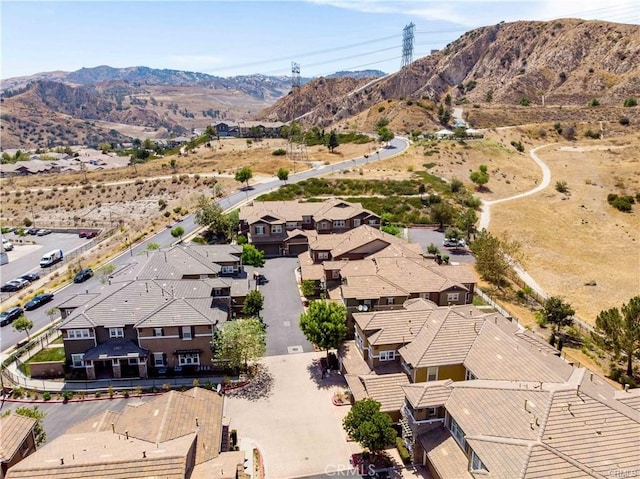 aerial view with a mountain view