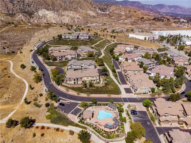 aerial view featuring a mountain view