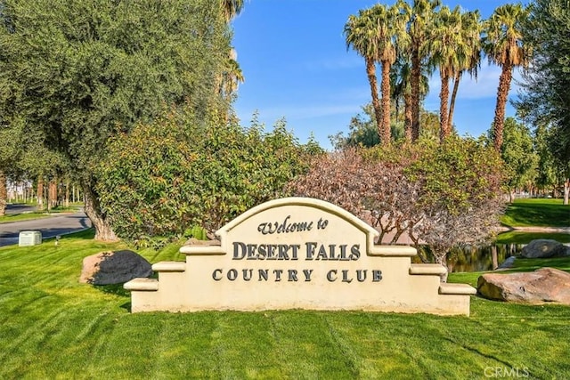 128 Desert Falls Dr E, Palm Desert, CA 92211 - community / neighborhood sign featuring a yard