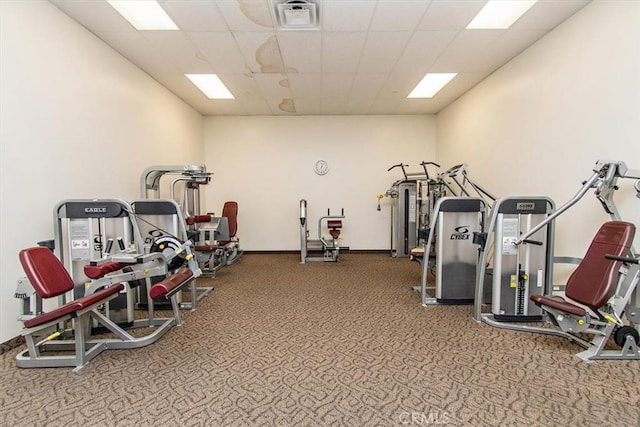 128 Desert Falls Dr E, Palm Desert, CA 92211 - gym with carpet and a paneled ceiling