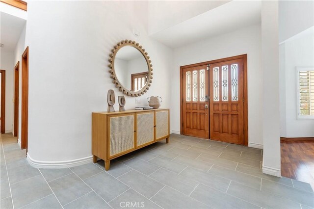 view of tiled foyer entrance