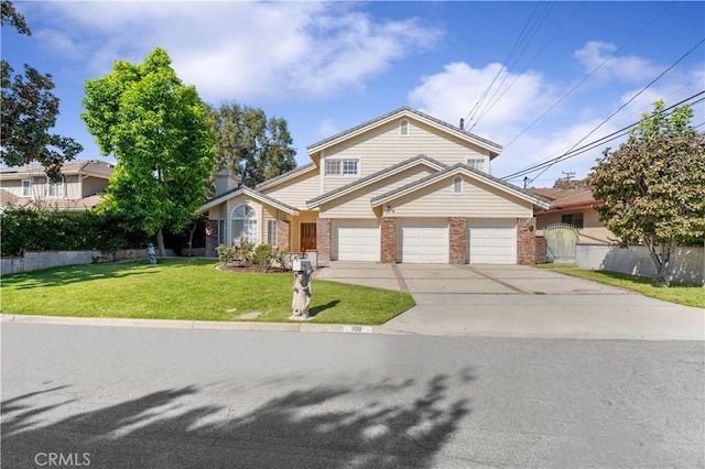 view of front of home with a front lawn