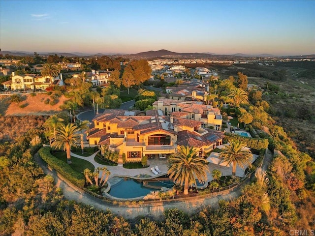 drone / aerial view with a residential view