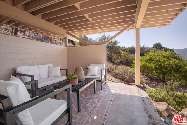 view of patio featuring an outdoor living space