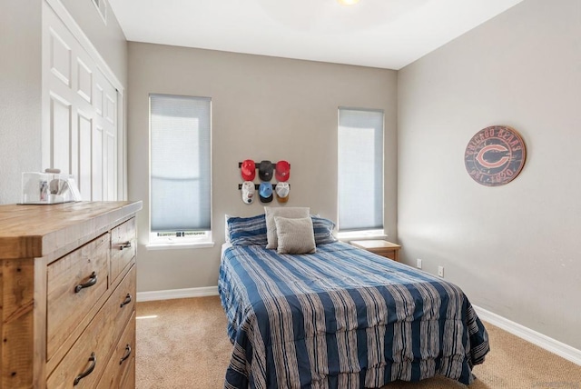 view of carpeted bedroom