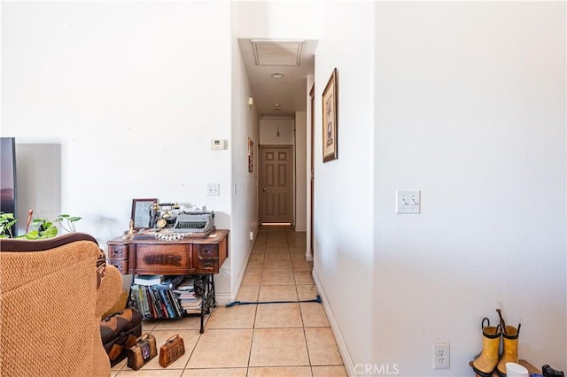 hallway featuring light tile patterned floors