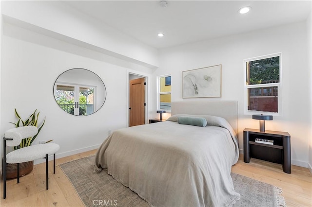 bedroom featuring light hardwood / wood-style flooring