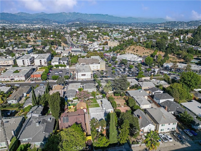 aerial view with a mountain view