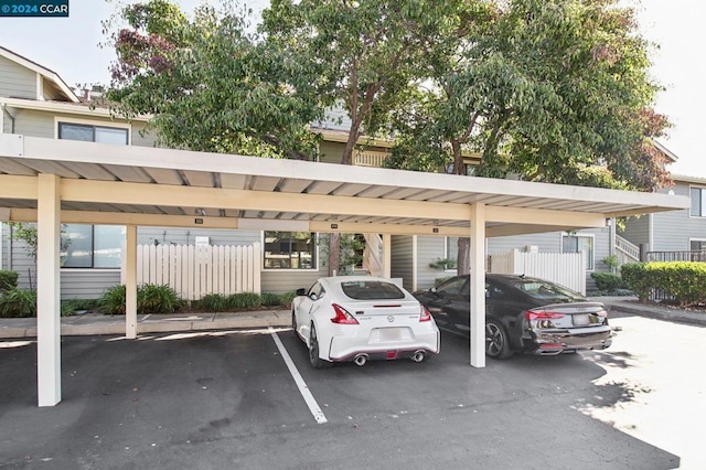 view of car parking with a carport