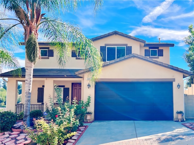 view of front of home with a garage