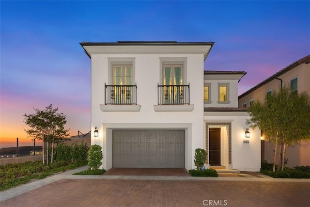 view of front of house with a garage