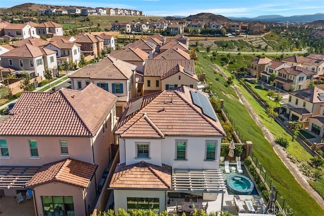 aerial view featuring a mountain view