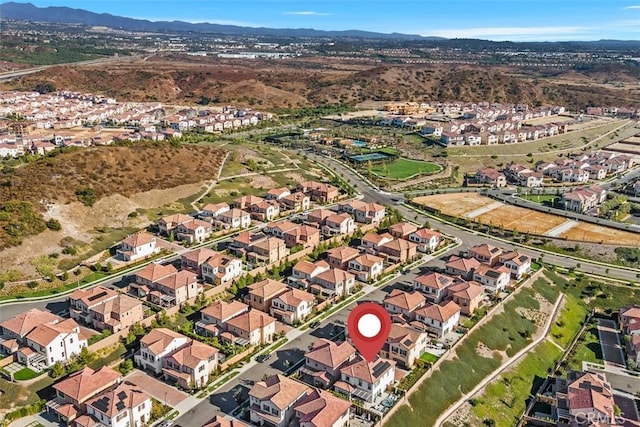 aerial view featuring a mountain view