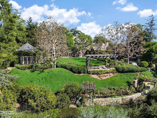 view of home's community with a pergola