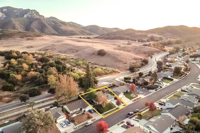 drone / aerial view with a mountain view