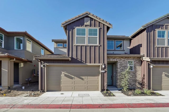 view of front of house with a garage