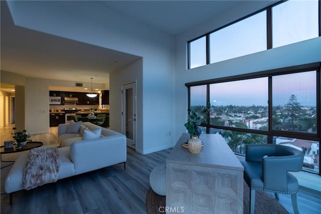 living room featuring hardwood / wood-style floors