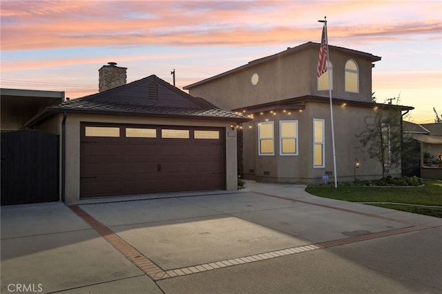 view of front facade with a garage