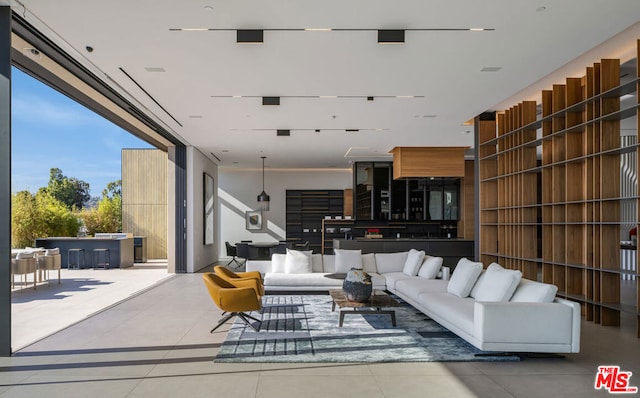 view of tiled living room