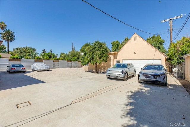 exterior space featuring a garage