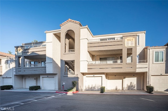 view of property with a garage