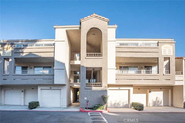 view of property with a garage