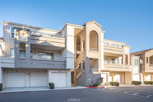 view of property with a garage