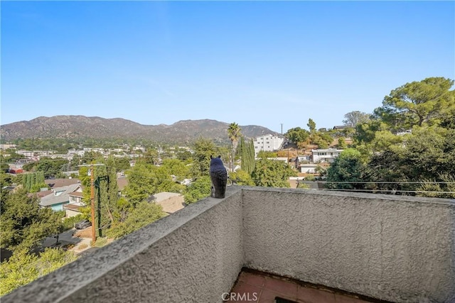 balcony with a mountain view