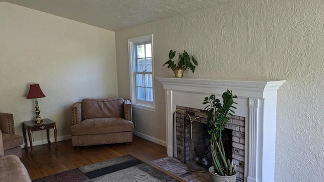 living area featuring wood-type flooring