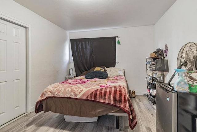 bedroom featuring light hardwood / wood-style floors