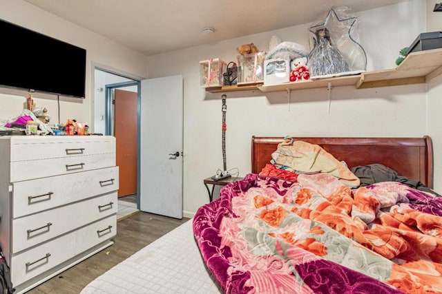 bedroom featuring dark wood-type flooring